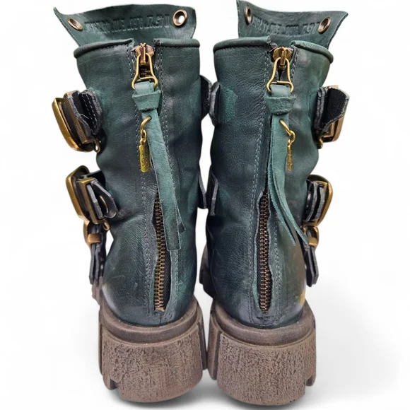 A.S.98 Hamish Lug Sole Boots, Balsamic with Black Straps, size 39 - Picture 2 of 15